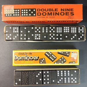 Vintage Double Nine 55pcs And Double Six 28pcs Dominoes Original Box Complete TW